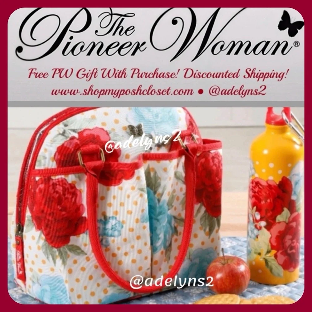 2023 🌺New Pioneer Woman Insulated Lunch Kit Set Extra Bag/Ice Pack/Bottle - Picture 4 of 6